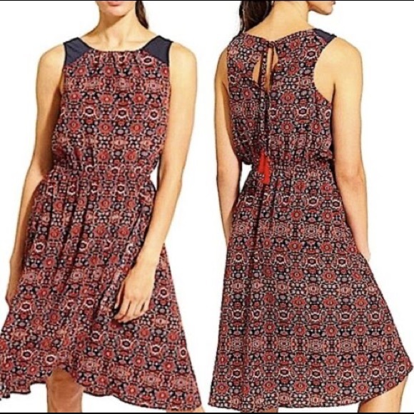 Athleta Red Printed Martinique Tassel Dress - Picture 1 of 7